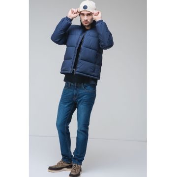 Geaca cu guler mediu - Albastru indigo