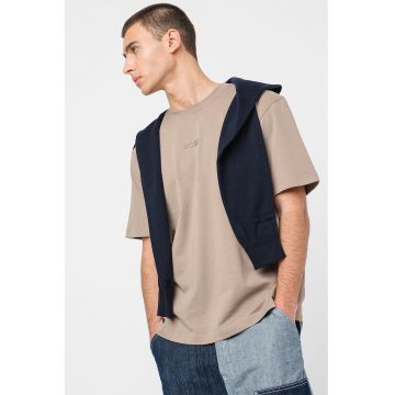 Tricou din bumbac cu logo - Kaki