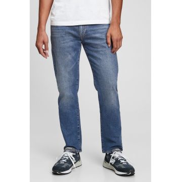 Blugi cu aspect decolorat - Albastru