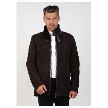 Cojoc de Barbati din Blana de Miel - Model Bruno - Maro