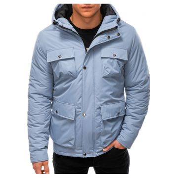 Geaca de iarna cu gluga - C530 - Albastru deschis