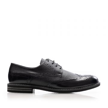 Pantofi casual bărbați din piele naturală, Leofex - 979 Negru Florantic Box