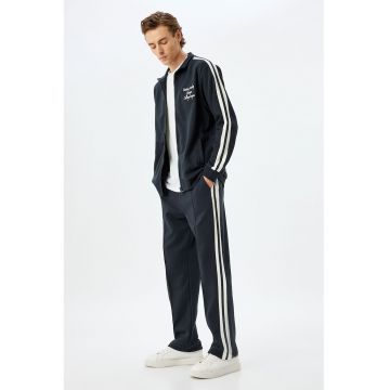 Bluza de trening cu imprimeu si bumbac - Negru