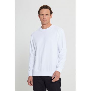 Bluza de trening din amestec de bumbac cu decolteu la baza gatului