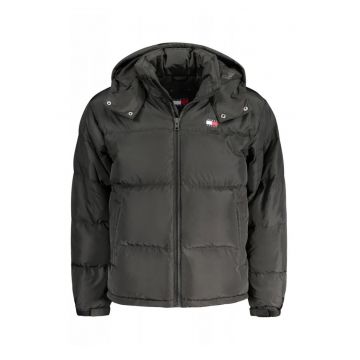 Geaca bomber barbati  Negru - cu gluga si logo