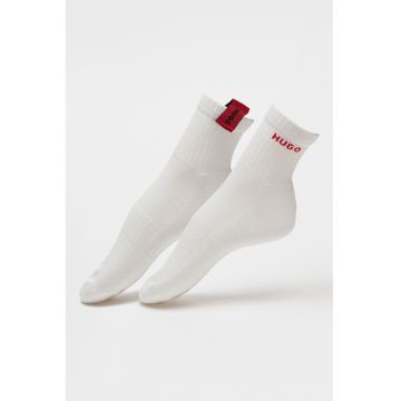 Set de sosete scurte - 2 perechi - Rosu/Alb murdar