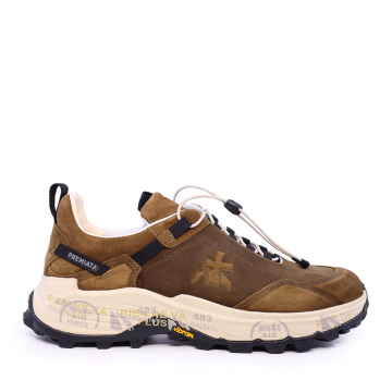 Sneakers bărbați Premiata Cross maro din piele naturală 1698BP382VM Sneakers bărbați Premiata Cross maro din piele naturală 1698BP382VM