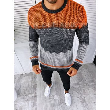 Pulover barbati gros gri slim fit T3626  14-5.1