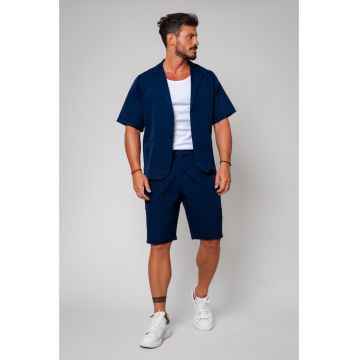 Set Sacou cu maneca scurta si pantalon scurt Navy 13474