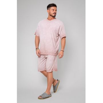 Set Tricou si pantalon scurt Oversized Rose Quartz 12153