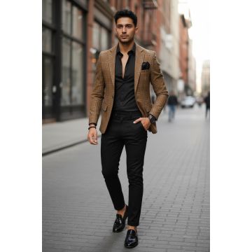 Sacou barbati slim fit in carouri B8314 8-4