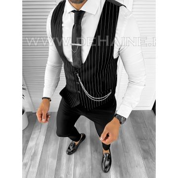 Vesta barbati eleganta slim fit neagra  B8095