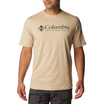 Tricou din bumbac cu decolteu la baza gatului CSC - Galben pai