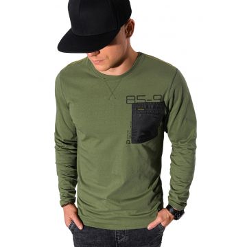 Bluza cu buzunar pe piept - Verde masliniu