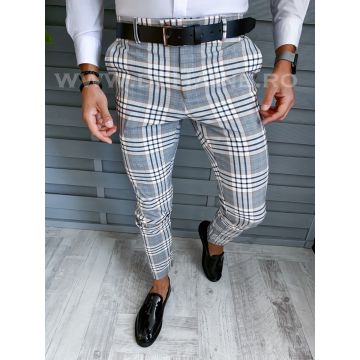 Pantaloni barbati eleganti in carouri B1743 I16-2  U4-1