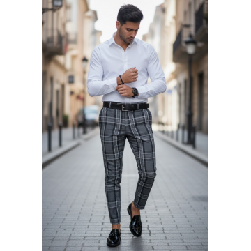 Pantaloni barbati eleganti in carouri B1877 I11-4.3