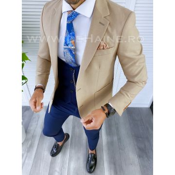 Sacou barbati bej slim fit B5307  D3-1.3