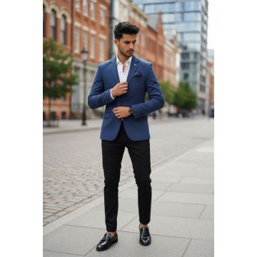 Sacou barbati  bleumarin slim fit B8340 Z8