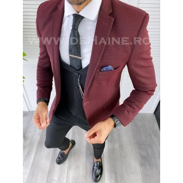 Sacou barbati grena slim fit B5585   D2-1.1