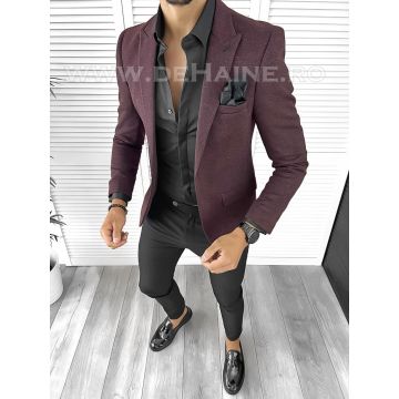 Sacou barbati slim fit grena B8277 33-5