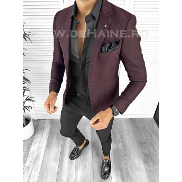 Sacou barbati slim fit grena B8309  D3-5.1