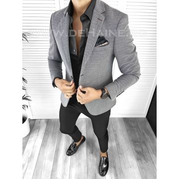 Sacou barbati slim fit gri B8328 P19-4.2