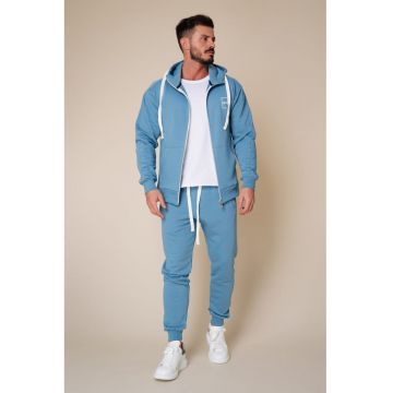 Set Rock hanorac cu fermoar si pantalon conic Storm Blue 9697