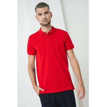 Tricou polo slim fit din bumbac - Rosu