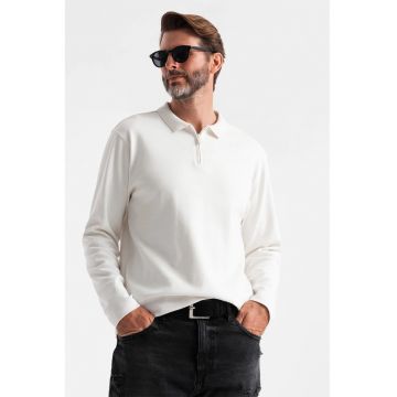 Bluza polo cu fenta cu fermoar