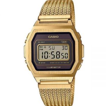 Ceas Casio digital din otel inoxidabil, Auriu