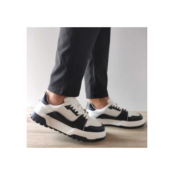 Pantofi Barbati  1187 Albi Cu Negru - White