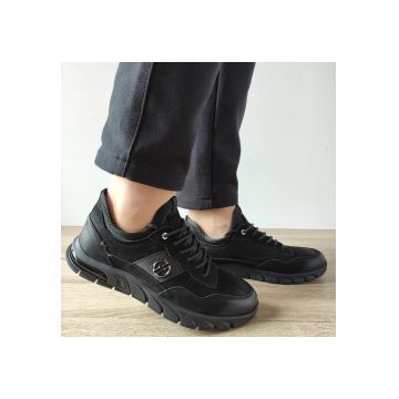 Pantofi Casual Barbati  5205B Negri Velur - Negru Velur