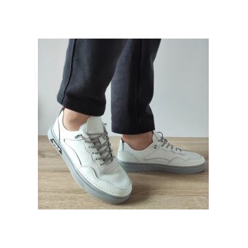 Pantofi Casual Barbati  6023 Albi - Alb