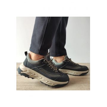 Pantofi Casual Barbati  8805 Negri + Bej - Negru + Bej
