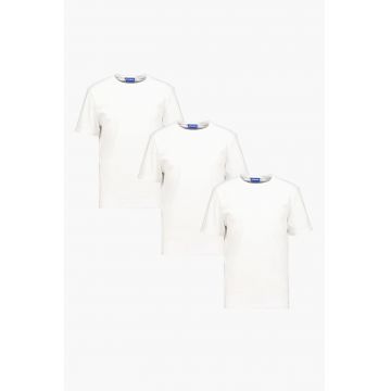 Set de tricouri de bumbac cu decolteu la baza gatului Naolo - 3 piese