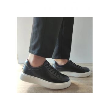Pantofi Casual Barbati  T231103-A Negri Cu Talpa Alba - Black