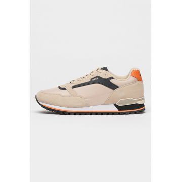 Pantofi sport cu insertii de plasa si piele intoarsa Parkour