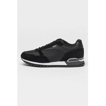 Pantofi sport cu insertii de plasa si piele intoarsa Parkour