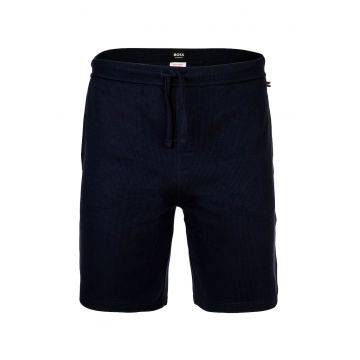 Pantaloni scurti uni cu snur - Albastru inchis