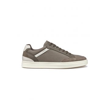 Pantofi sport de piele ecologica si material textil cu logo