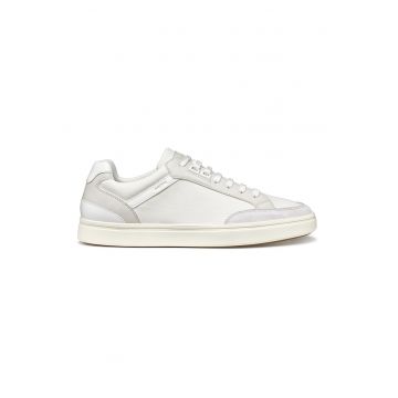 Pantofi sport de piele ecologica si material textil cu logo