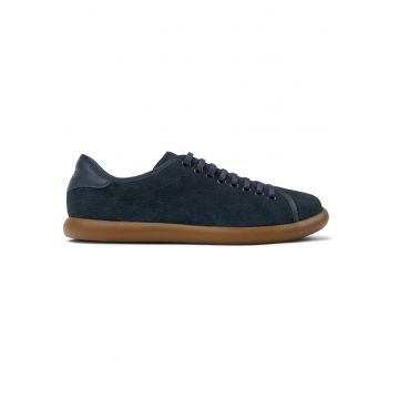 Pantofi sport de piele nabuc Soller - Albastru