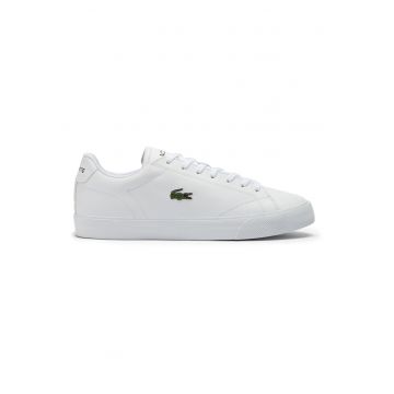 Pantofi sport din piele cu garnituri din material sintetic - Alb