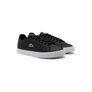 Pantofi sport din piele cu garnituri din material sintetic - Negru