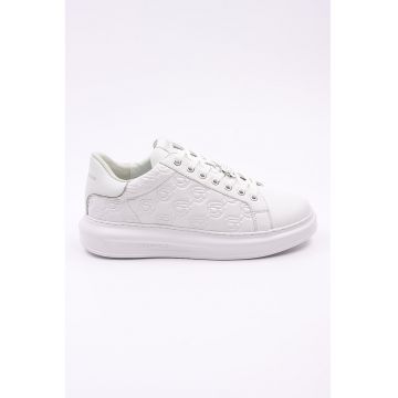 Pantofi sport din piele cu logo stantat