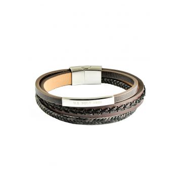 Bratara de piele cu model impletit