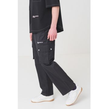 Pantaloni cargo cu talie medie