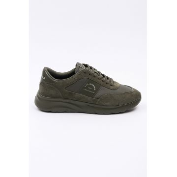 Pantofi sport low-cut cu garnituri din piele intoarsa
