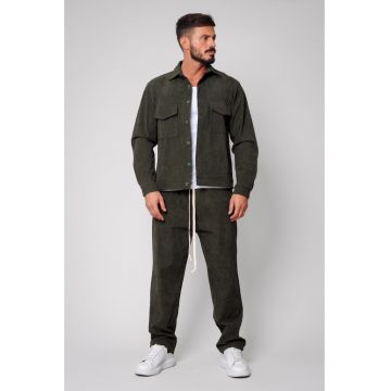 Set Camasa si Pantalon Lung din reiat Kaki 14641