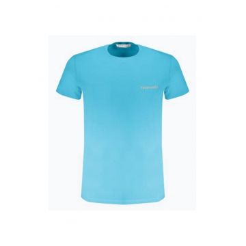 Tricou barbati cu decolteu la baza gatului din bumbac - Azur